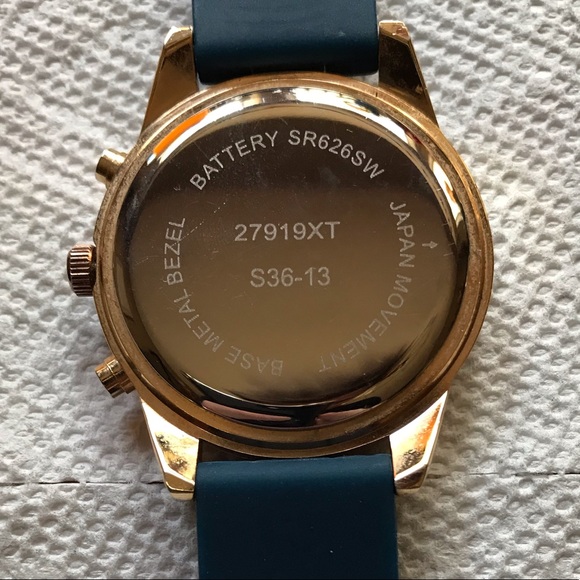 Rose Gold Watch with Blue Band - Works Great - Picture 6 of 6